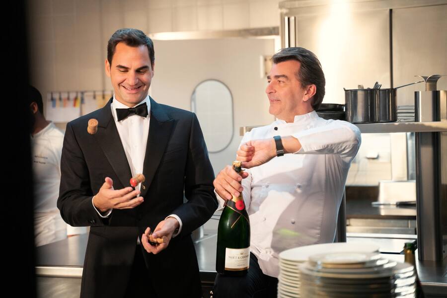 Roger Federer in einem Kurzfilm von Moët & Chandon, 2023