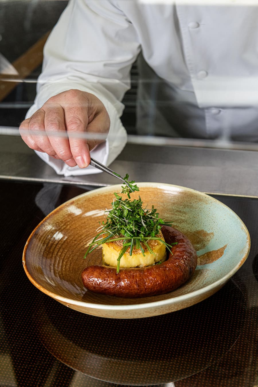 Saucisse aux choux IGP mit Lauch-Härdöpfelpüree