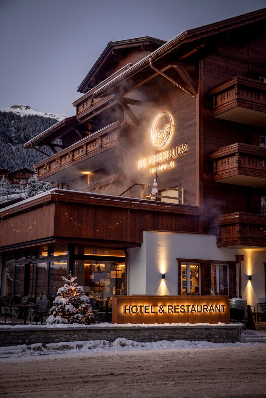 Hotel Fiescherblick. Aufgenommen im Januar 2024 ©David Birri