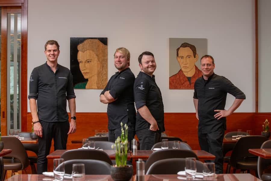 v.l. Küchenchefs Richard Schmidtkonz, Max Marte, Marcus Zillmann und Sebastian Zier als Executive Chef .