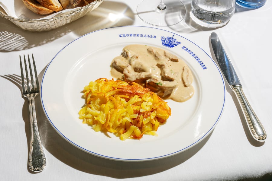 Kronenhalle Zürich Kalbsfilet geschnetzelt mit Rösti