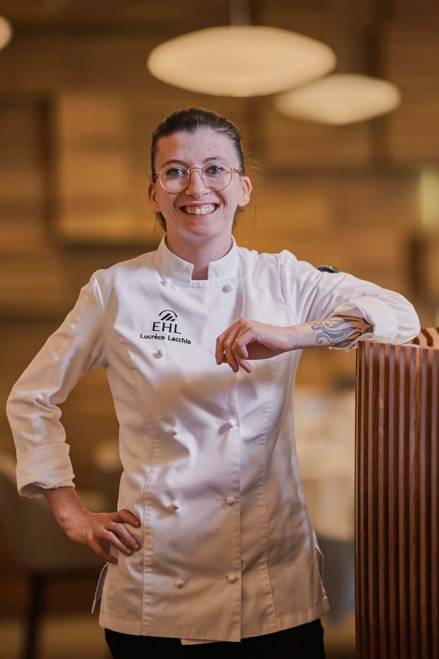 Souper UBS à 4 mains avec Guy Ravet et Lucrèce Lacchio au berceaux des sens à l'EHL, mardi 30 avril 2024 à Lausanne. (© Gabriel Monnet)