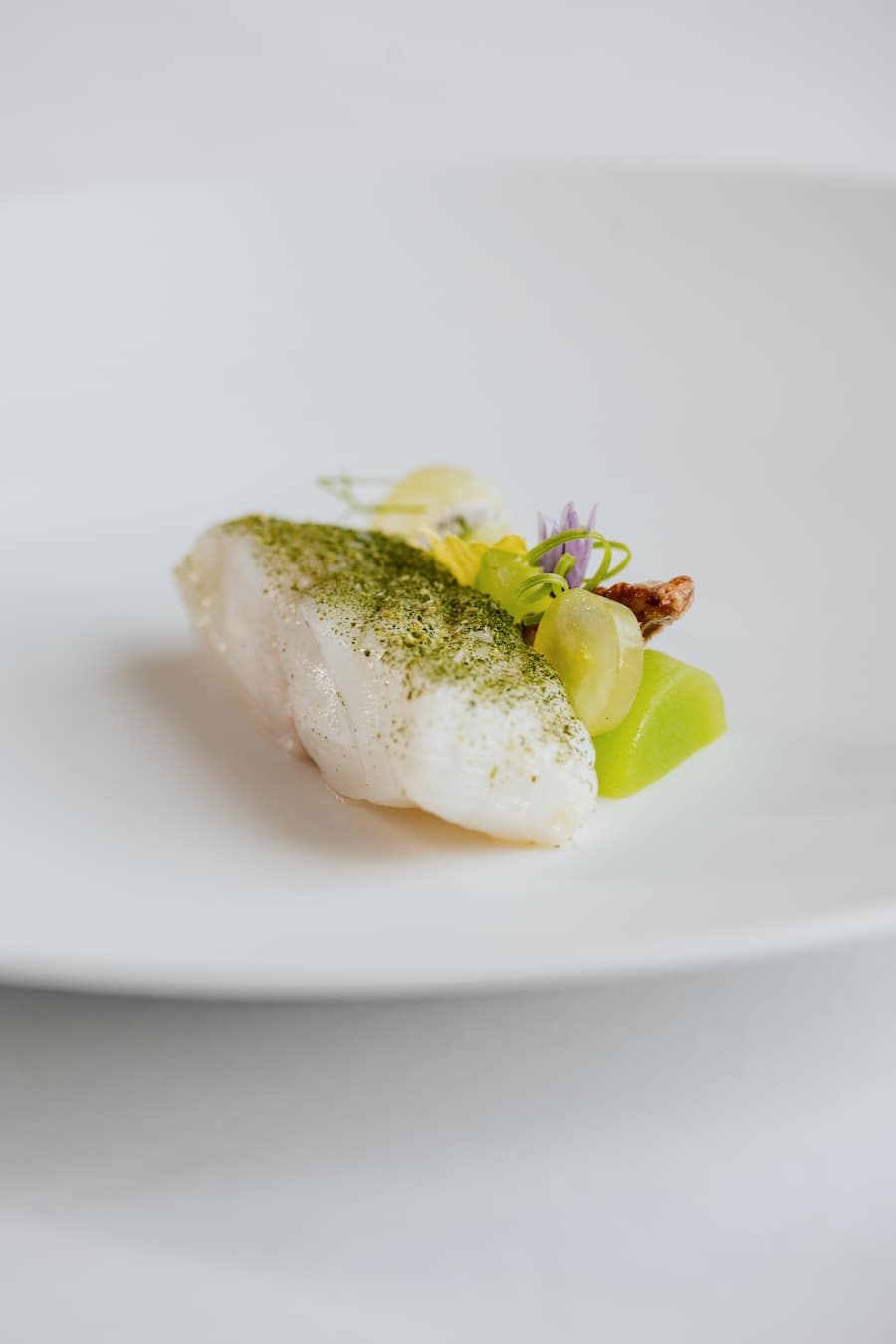 Fourhander mit Gilad Peled & Matt Abé im Mandarin Oriental Luzern - STEINBUTT - CELTUCE - WALNUSS - WEINTRAUBE - VADOVAN