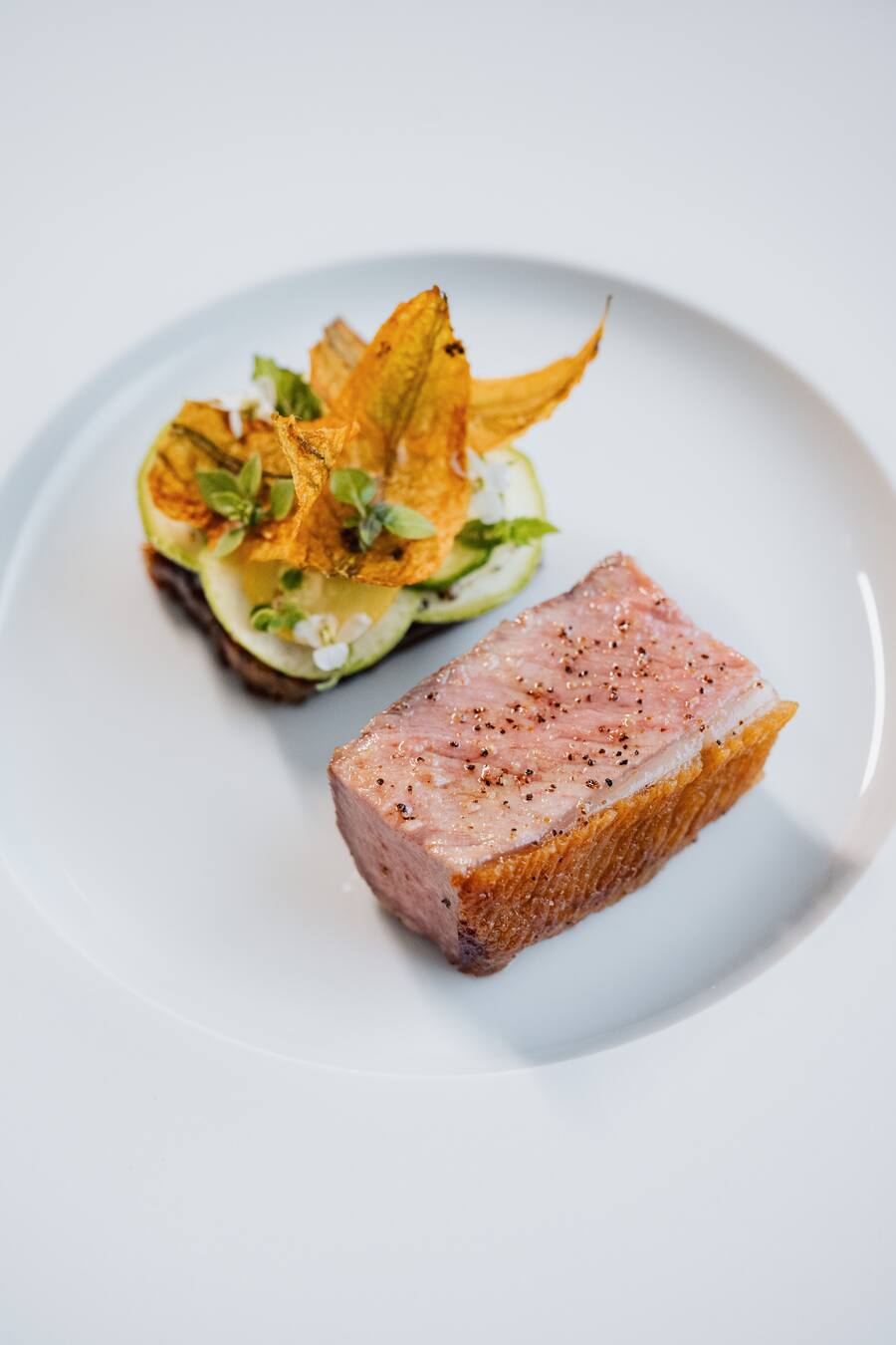 Fourhander mit Gilad Peled & Matt Abé im Mandarin Oriental Luzern - APPENZELLER LAMM - VIOLETTE ARTISCHOCKE - TAGGIASCA-OLIVE - MAJORAN