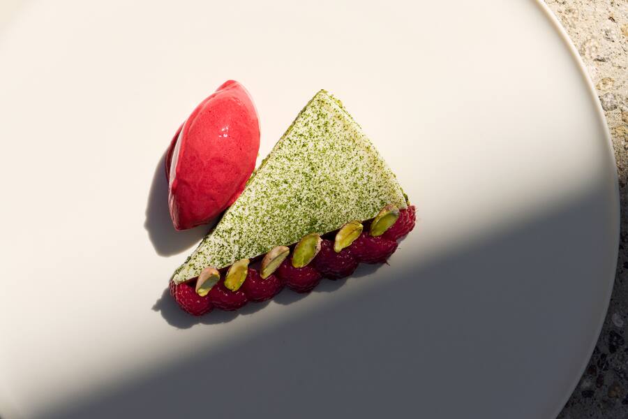 Kokos Cheesecake mit Himbeeren