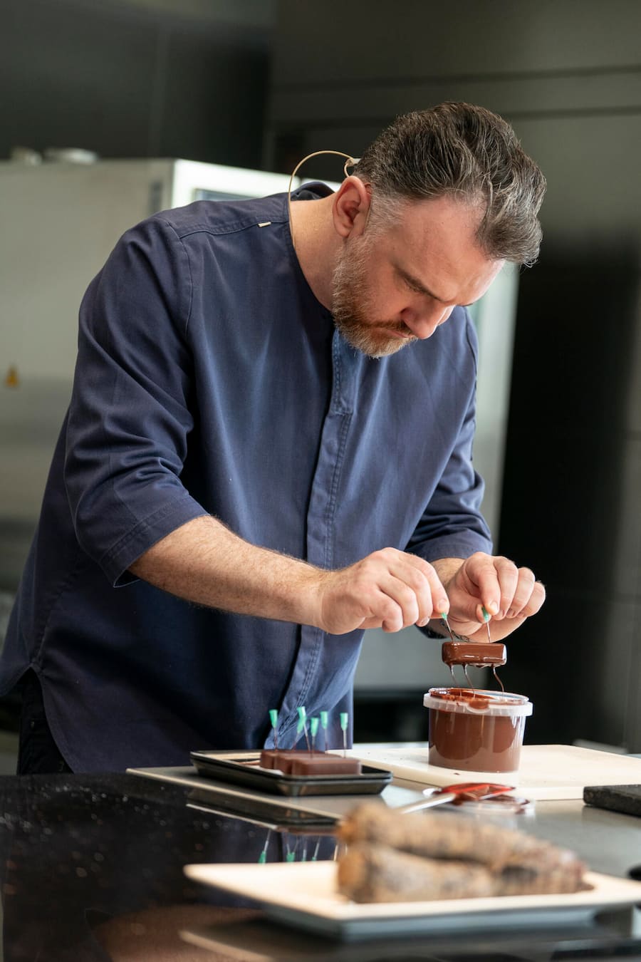 René Frank bei Felchlin , Chocolatier, Ibach