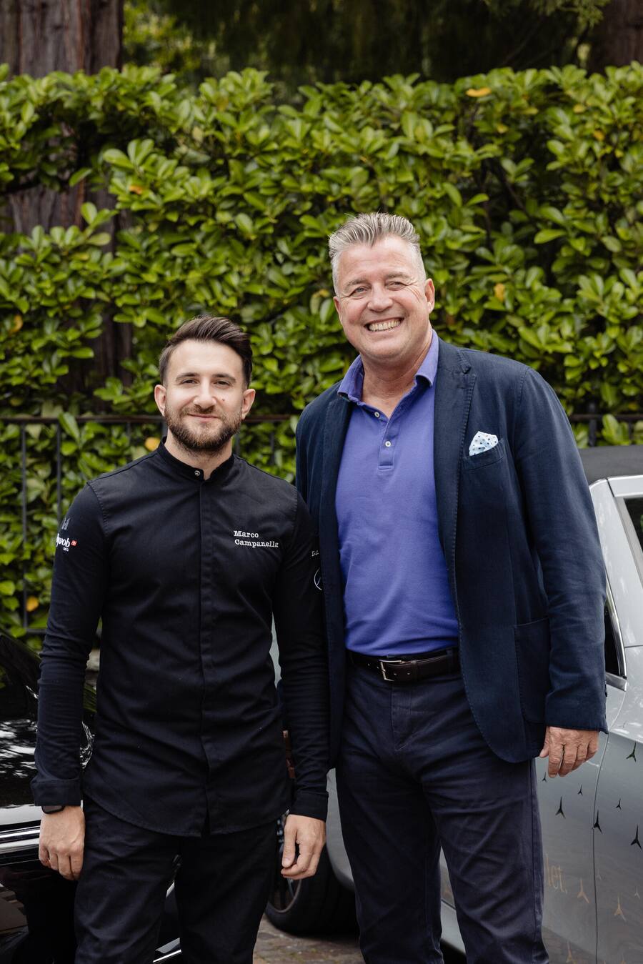 Marco Campanella, Roland Schell, Mercedes-Benz Ausfahrt mit kulinarischer Begleitung von Marco Campanella, 08. Juni 2024, Hotel Eden Roc in Ascona, Copyright Roy Matter