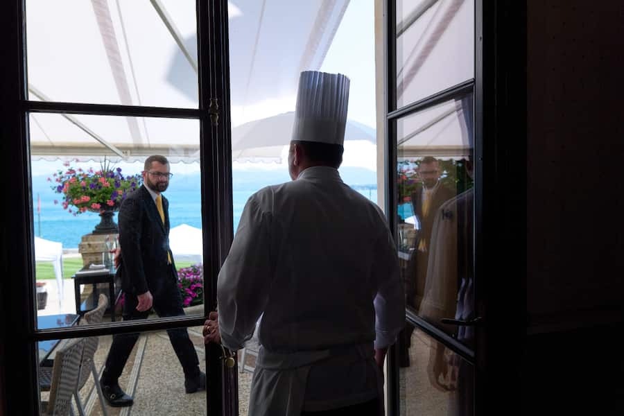 Gland, le 17 juillet 2024, Franck Giovannini au Golf du Domaine Impérial, nous présente un parcours gourmand avec lâASGI de 9 plats avec son team de lâhôtel de ville de Crissier © sedrik Nemeth