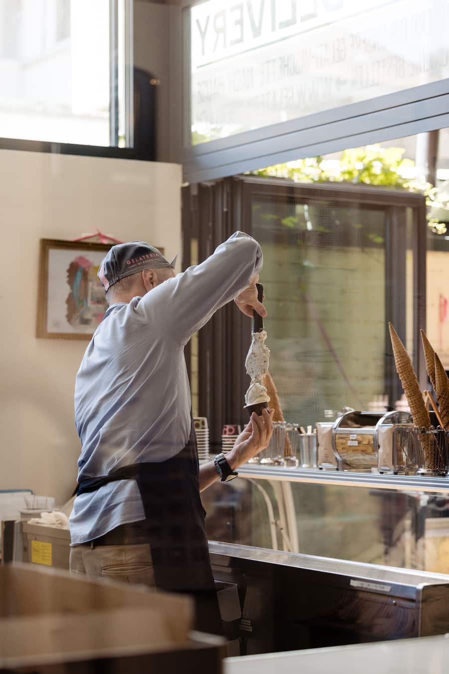 Hansmartin Amrhein, Gelateria di Berna, Bern, BE. 08. Juli 2024. Copyright: Roy Matter