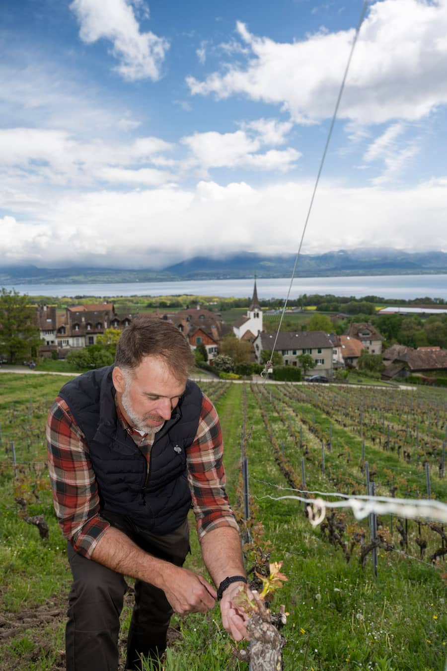 Fabien Coucet, nbewirtschaftet obethalb des Dorfes seinen eigenen Rebberg
