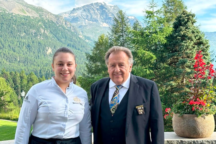 Maître Kurt Walters mit Martina Federici, Chef De Cuisine - Suvretta House