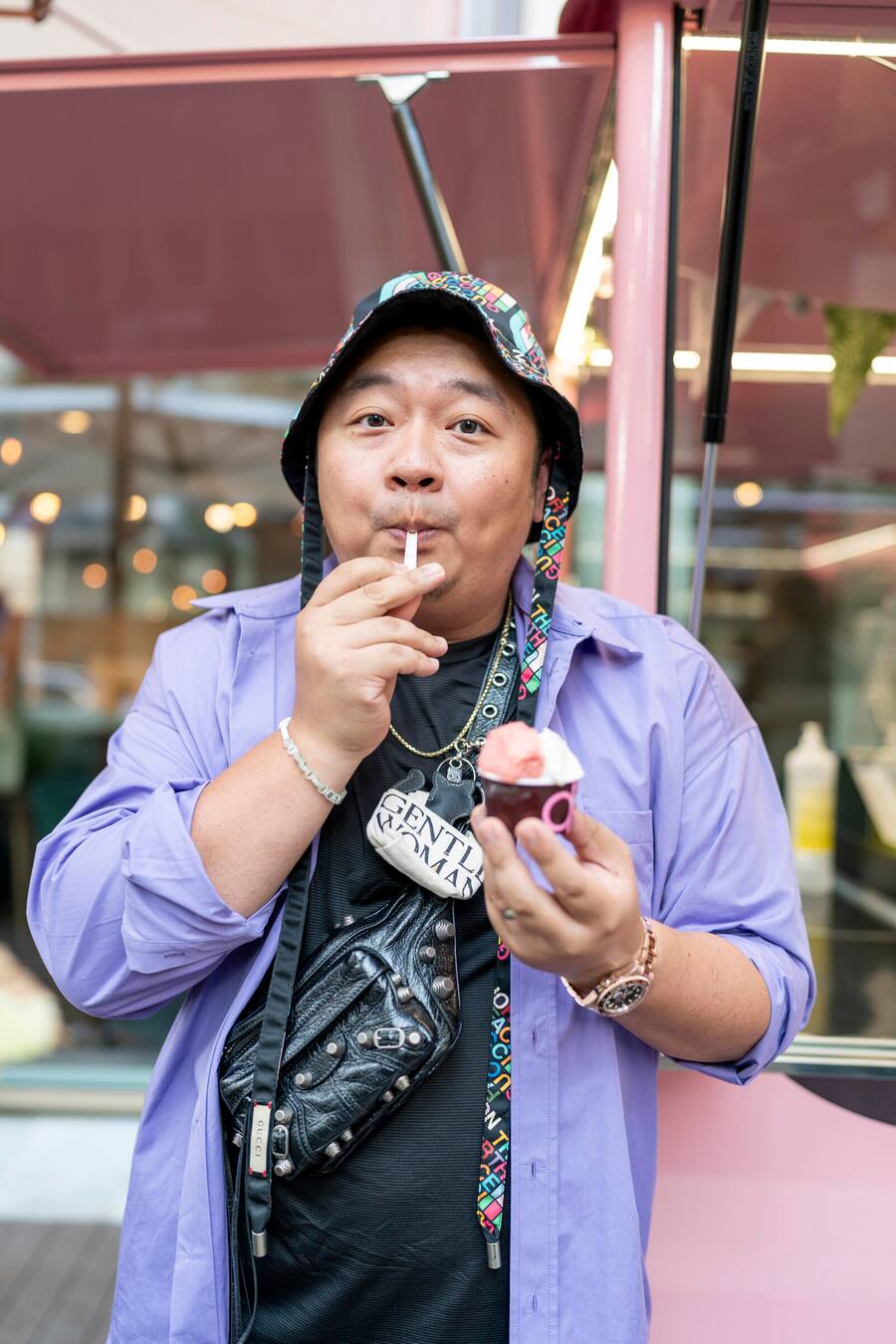 KICK-OFF PARTY, Züri isst und Just eat, im Studio Zürich, Dan Shun, Gajin mit Gelateria di berna glacé