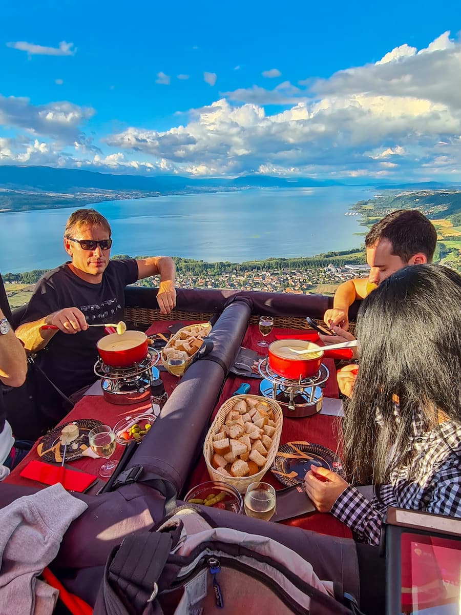 Ballons du Léman fondue en montgolfière