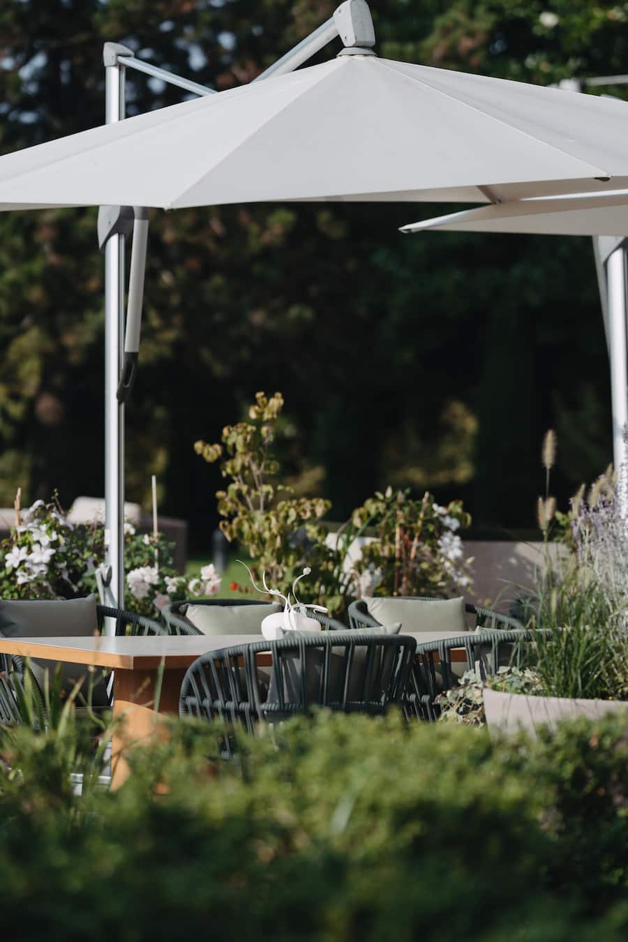 Gartenterrasse - Restaurant Anne-Sophie Pic - Hotel Beau-Rivage Palace Lausanne - Sommer 2024 - Copyright Olivia Pulver