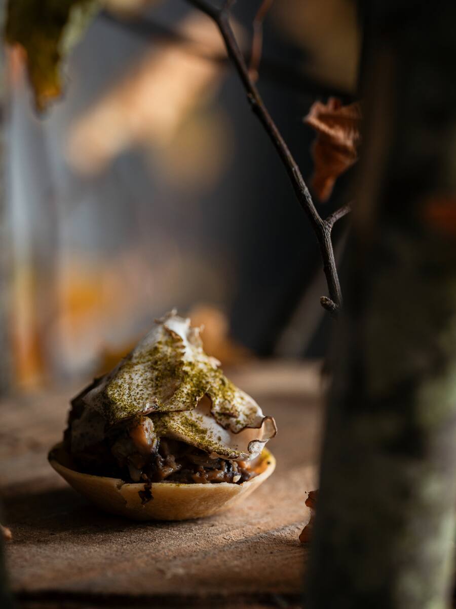 Tartelette aux champignons Emmanuel Renaut Table des Horlogers Le Brassus