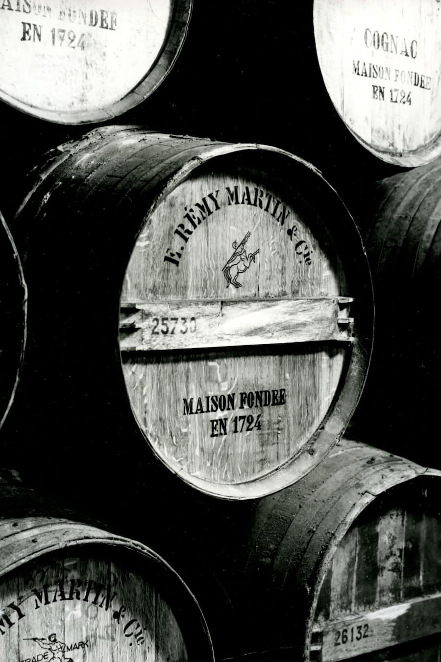 Ageing barrels in a cellar