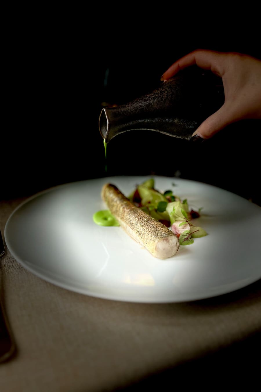 Filet de sandre, crème à l'oseille, Grains de Sel 2x3