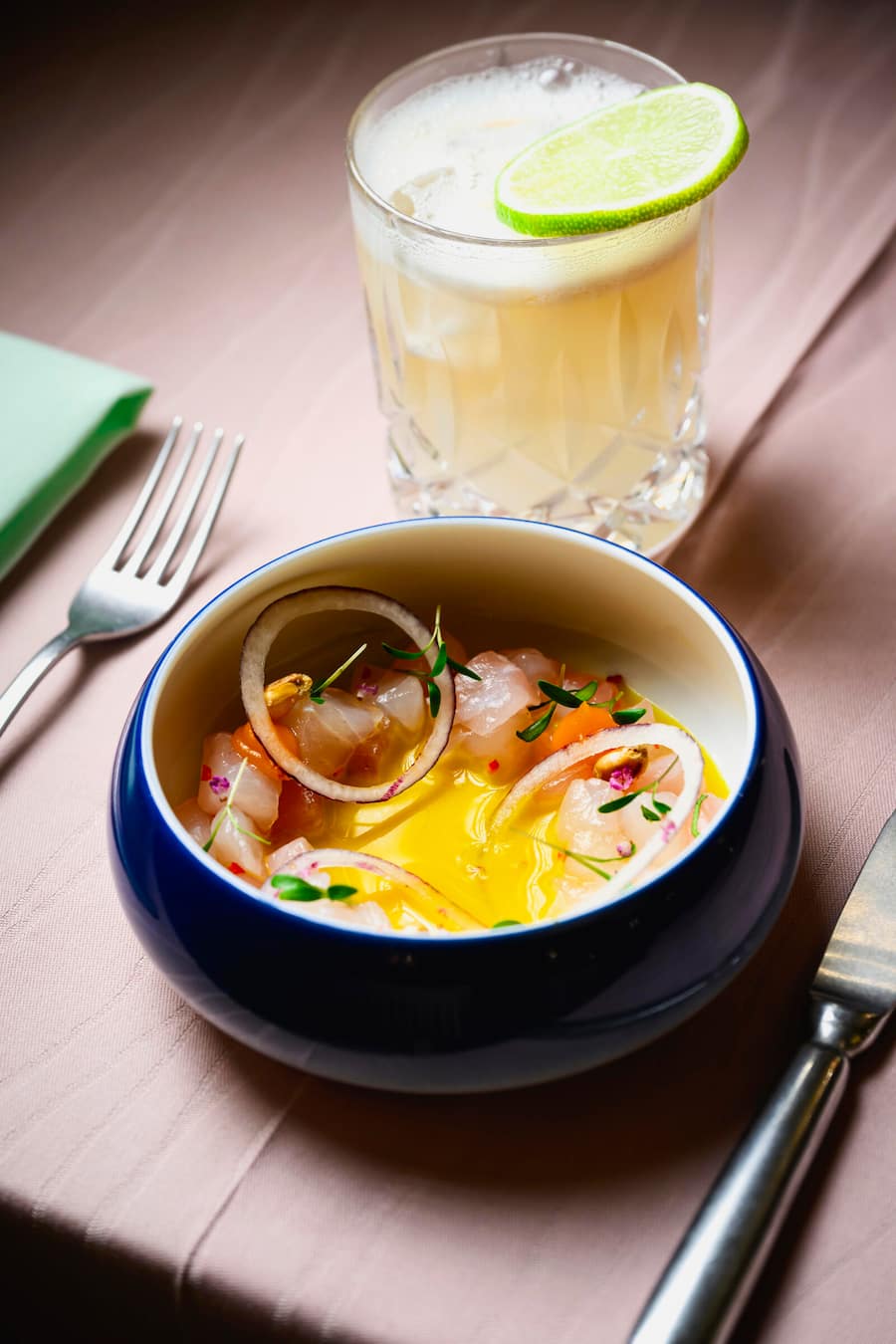 Al Dente Restaurant Amaru Kulm Hotel Chefkoechin Claudia Canessa Ceviche Sankt Moritz 2023 Fotos: Geri Born