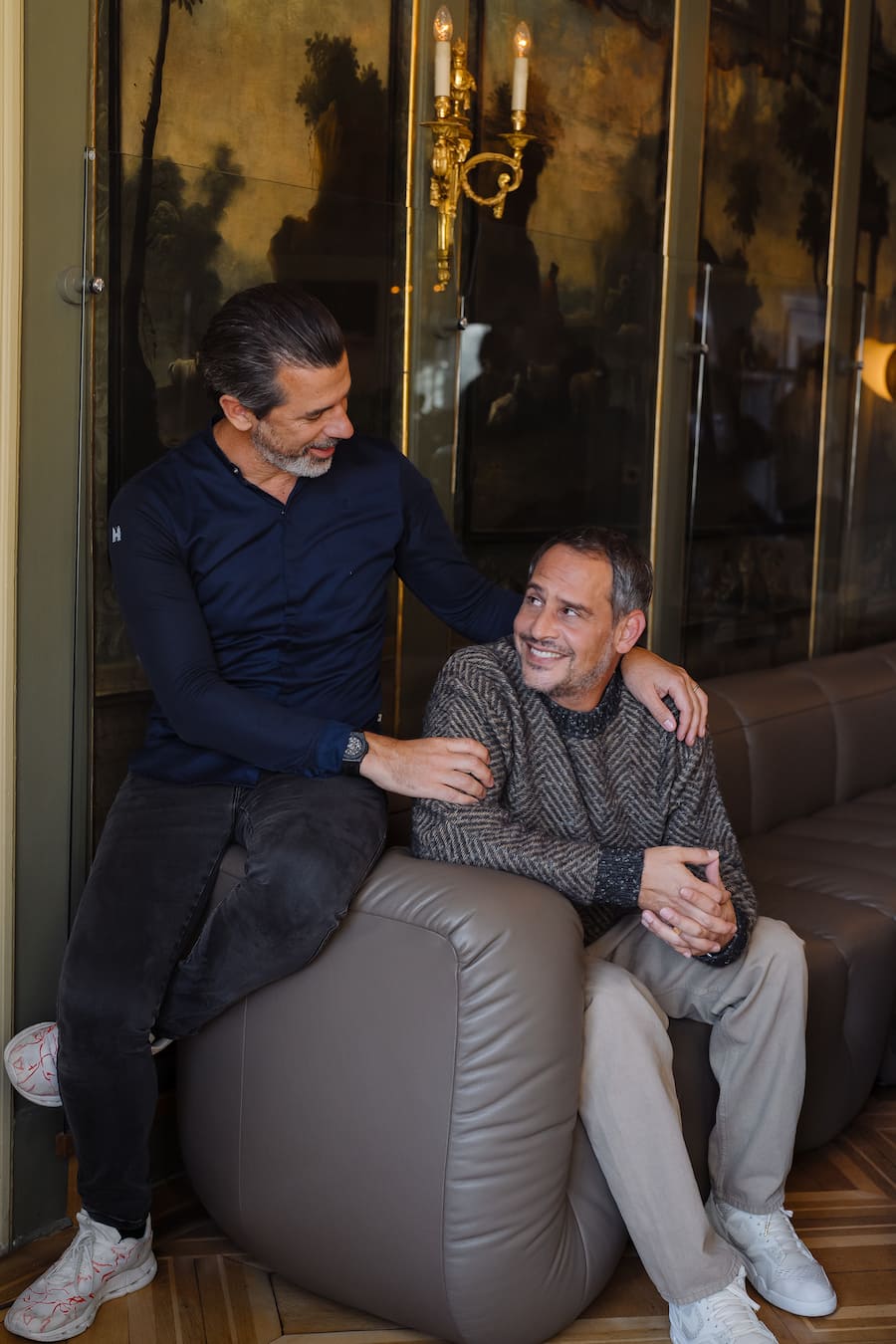 Andreas mit Moritz Bleibtreu (Schauspieler) - Dinner Club - Kochsendung auf Prime - Schloss Schauenstein Fürstenau - November 2024 - Copyright Olivia Pulver