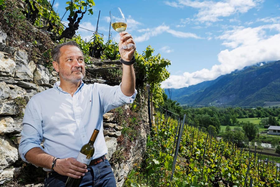 Patrice Walpen, Domaine des murs de Clavau wo der Fine Food Petite Arvine wächst