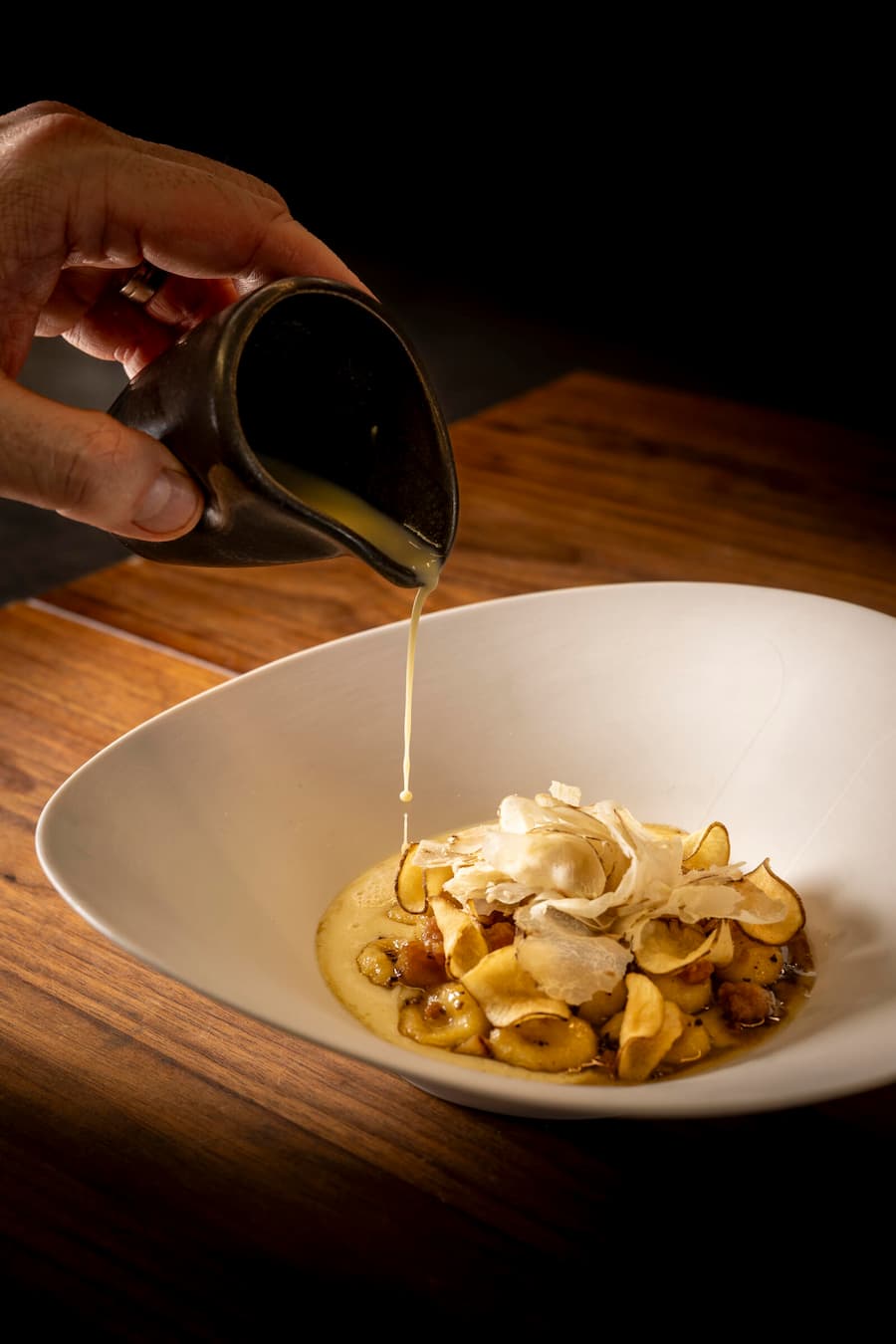 Albula Bergkartoffeln Weisser Trüffel Topinapur und Kalbsmilke