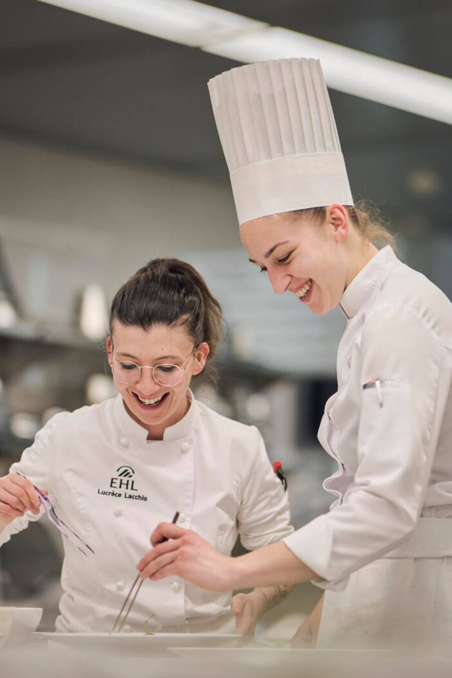 Souper UBS à 4 mains avec Guy Ravet et Lucrèce Lacchio au berceaux des sens à l'EHL, mardi 30 avril 2024 à Lausanne. (© Gabriel Monnet)