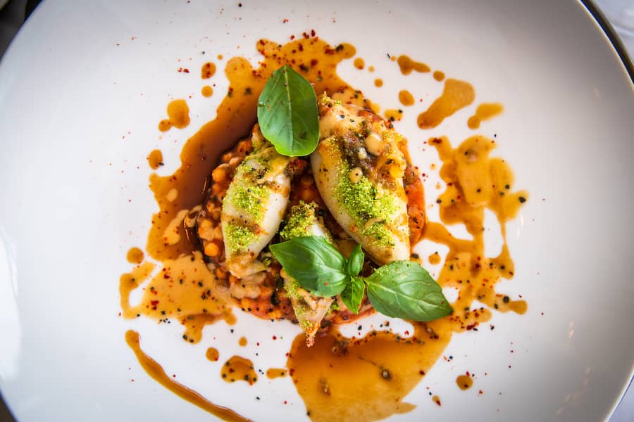 Klingler's Luzern 2020: Calamari ripieni su fregola sarda