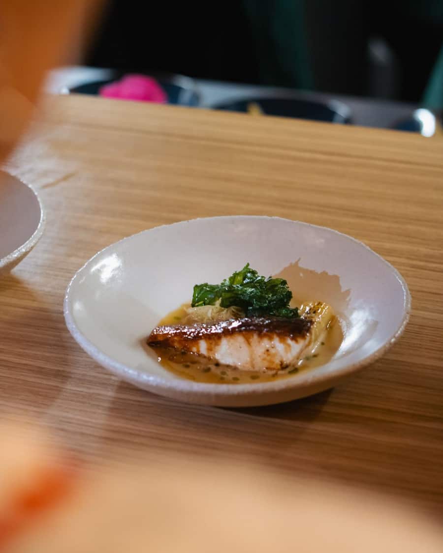 Sandre du lac Majeur kabayaki - moelle de boeuf - choucroute