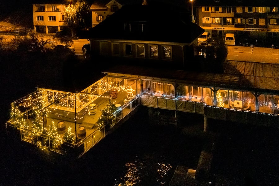 Raclette im Seehus Fotografiert am 20.11.2024 im Restaurant Seehaus in Herrliberg Drohnenbilder vom See aus