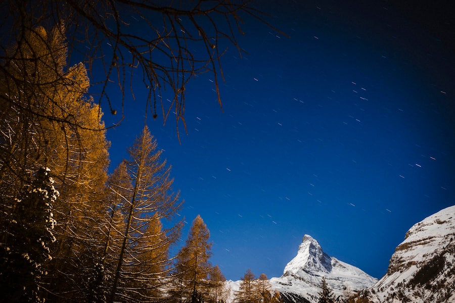 Das Matterhorn, Donnerstag 12 Dezember 2024 in Zermatt. (© Gabriel Monnet)