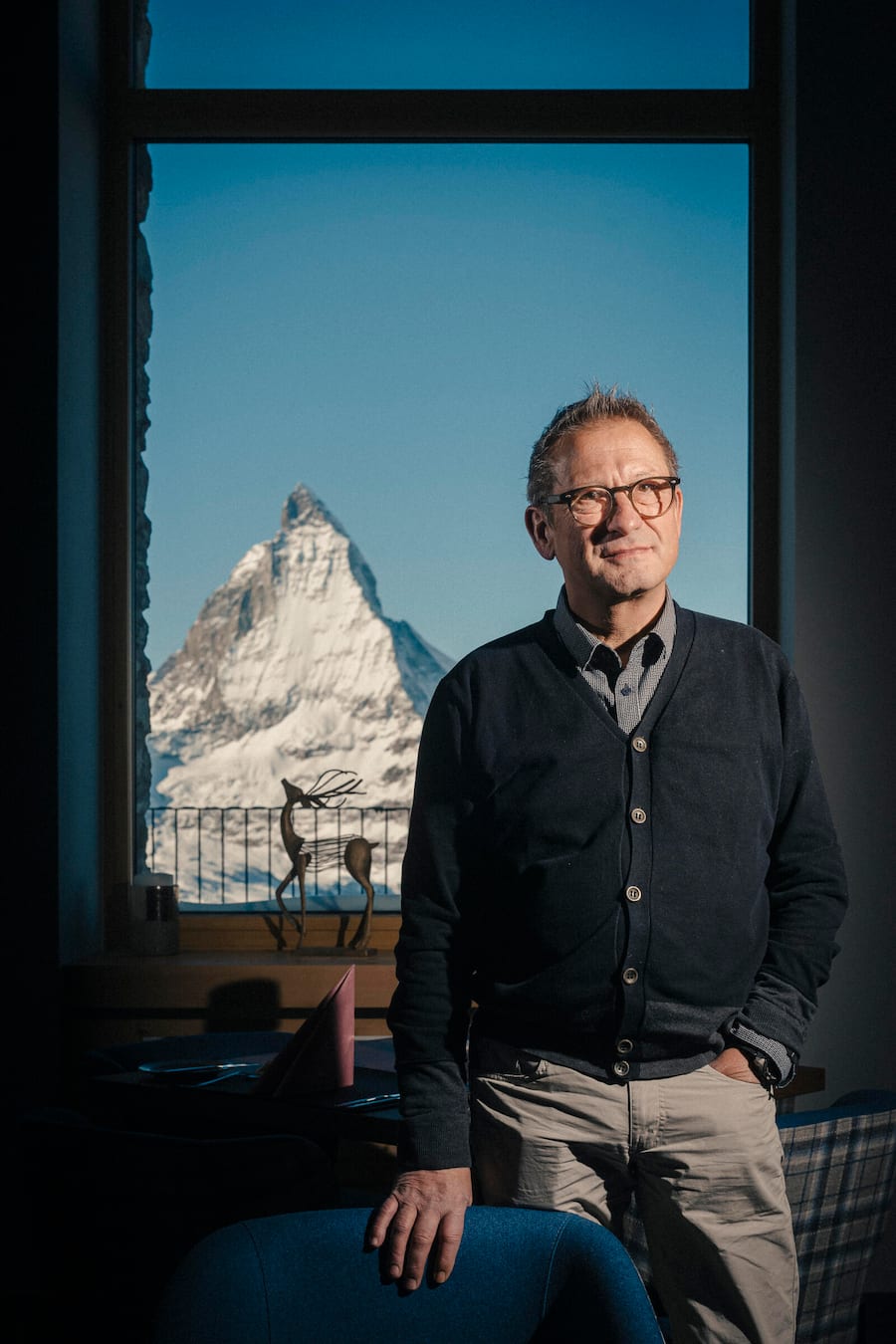 Sternen-Dinner Gornergrat, Thomas Marbach, Direktor 3100 Kulmhotel Gornergrat, Donnerstag 12 Dezember 2024 in Zermatt. (© Gabriel Monnet)