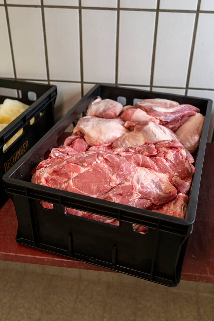 Bechinger Bratwuerste, St. Gallen-St Georgen, Kalbs- und Schweinefleisch für die Würste