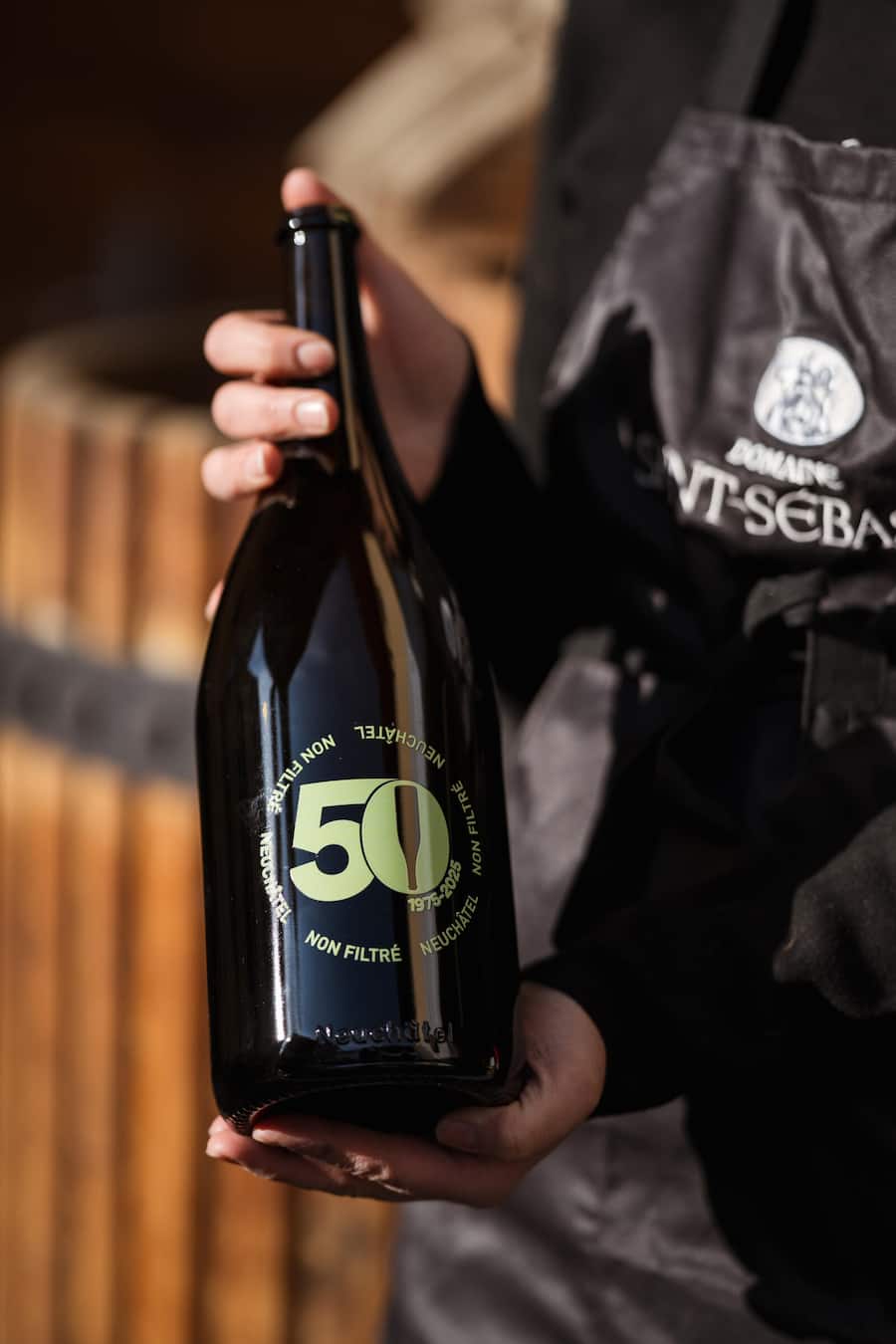 Bio-Winzerin Elodie Kuntzer produziert Non Filtré - Domaine Saint-Sébaste - Kuntzer SA - Januar 2025- Copyright Olivia Pulver