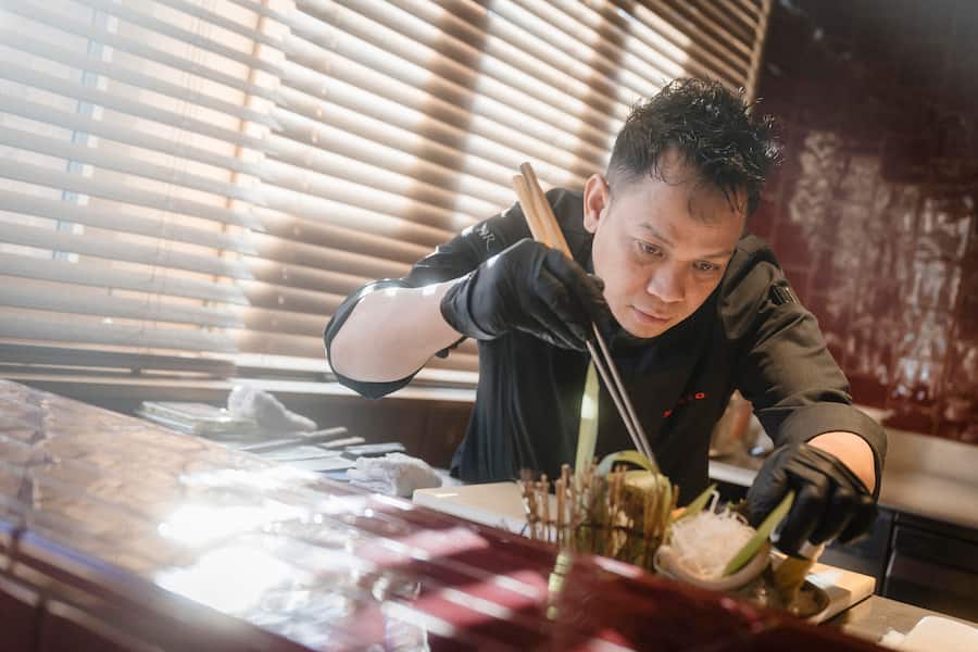 Chef Abdul Shafik Ab Halim in Schweizerhof Myoko, Friday 13 December 2024 in Zermatt. (© Gabriel Monnet)