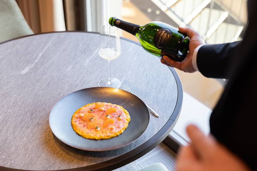 Hotel Grace la Margna, Kürbisrisotto, Laurent-Perrier