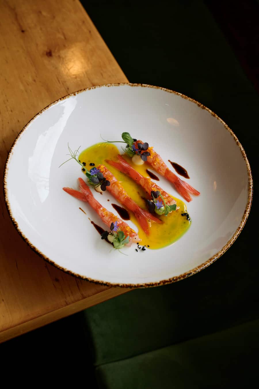 Gambero Rosso, Mandarine, Vanille, Avocado, Dill und Schwarze Oliven