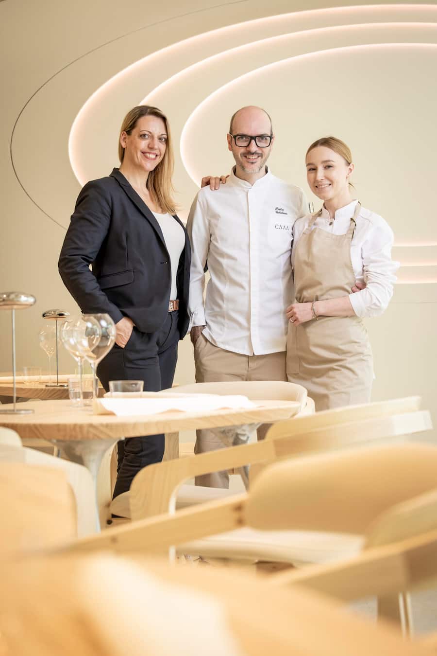 Stefania, Pietro und Ehefrau Elena Catalano, Restaurant CAAA, Luzern. Aufgenommen am 30.04.2024 ©David Birri