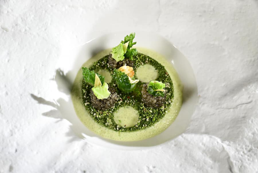 Gericht: Couteaux persil caviar; Restaurant Crissier, Hôtel de Ville de Crissier