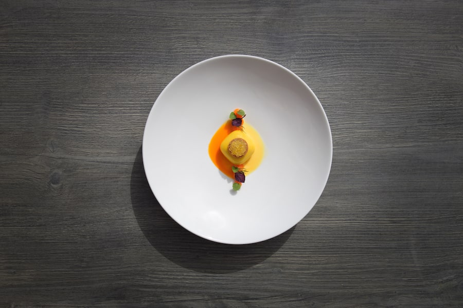 Coussin de saumon au safran Kevin Villaret Ô Bois Sauvage Hérémence Valais recette