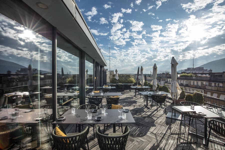 - Dachterrasse Hotel/Restaurant Repas in Biel