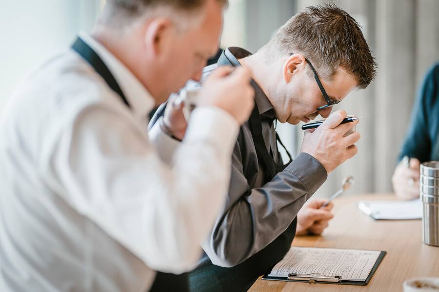 Christoph Hunziker, chef at Schüpbärg-Beizli pictured during a tasting session on the origins of coffee of the Gourmet Weeks event by Nespresso on 28 April 2025 in Romont. (© Gabriel Monnet)