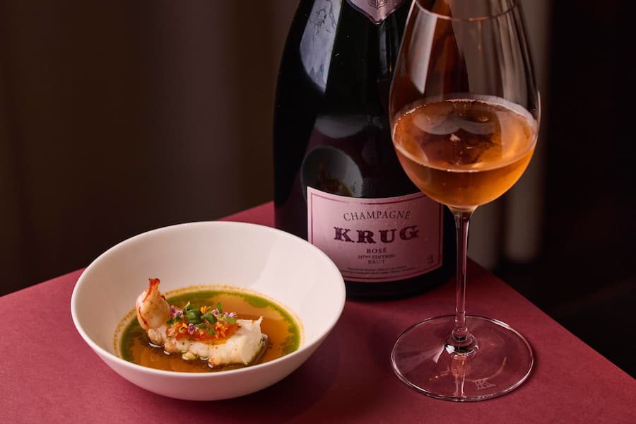 Ein Klassiker zu Krug Rosé: Heiko Nieders Kaisergranat süss-scharf.