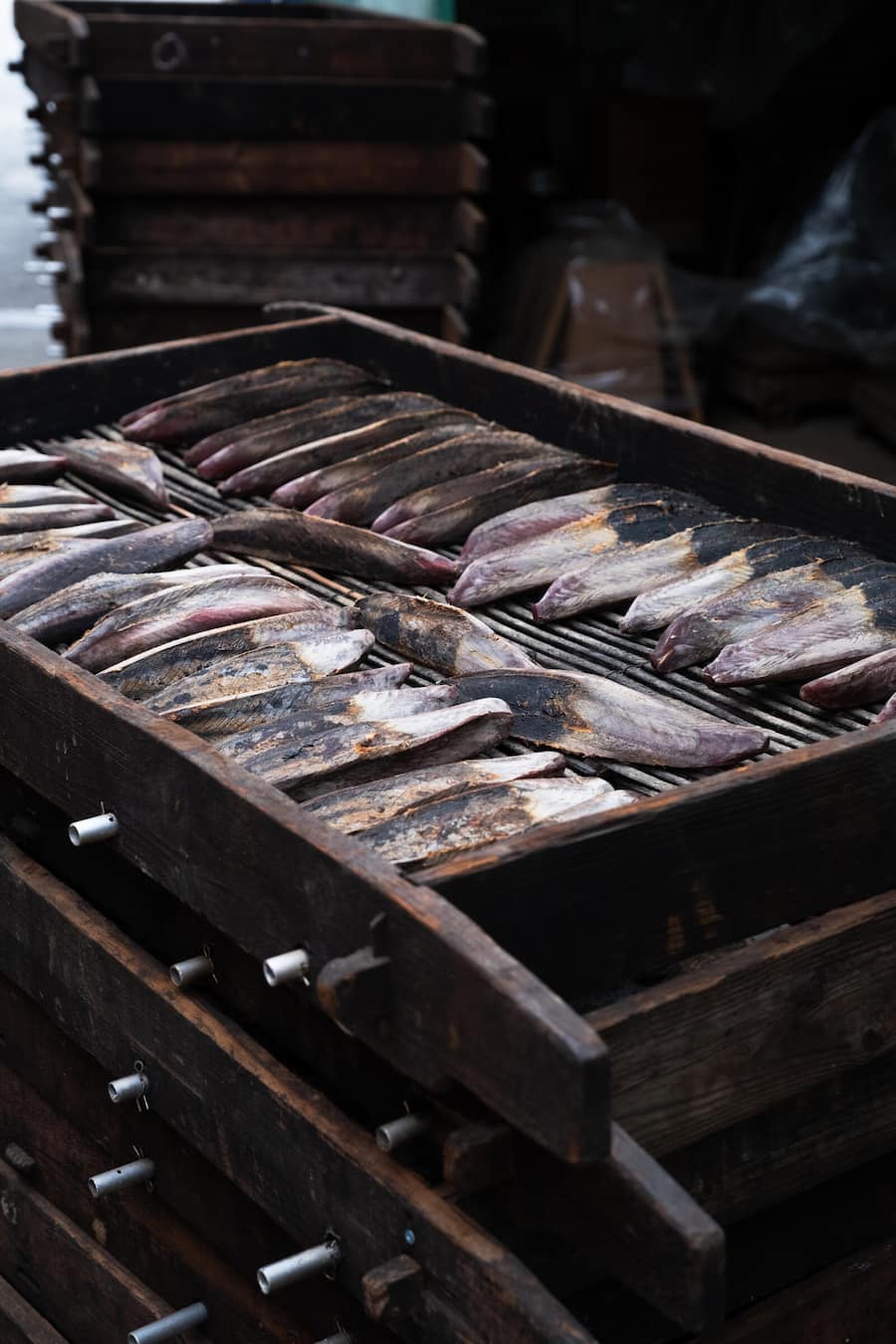 Marco Campanella in Japan, Reisebericht Am Freitag geht es früh los in die Izu-Halbinsel, zur Manufaktur Kanesa. Seit fünf Generationen stellt Familie Serizawa hier Katsuobushi her, geräucherten und fermentierten Thunfisch, der die Basis japanischer Brühen «Dashi» bildet.