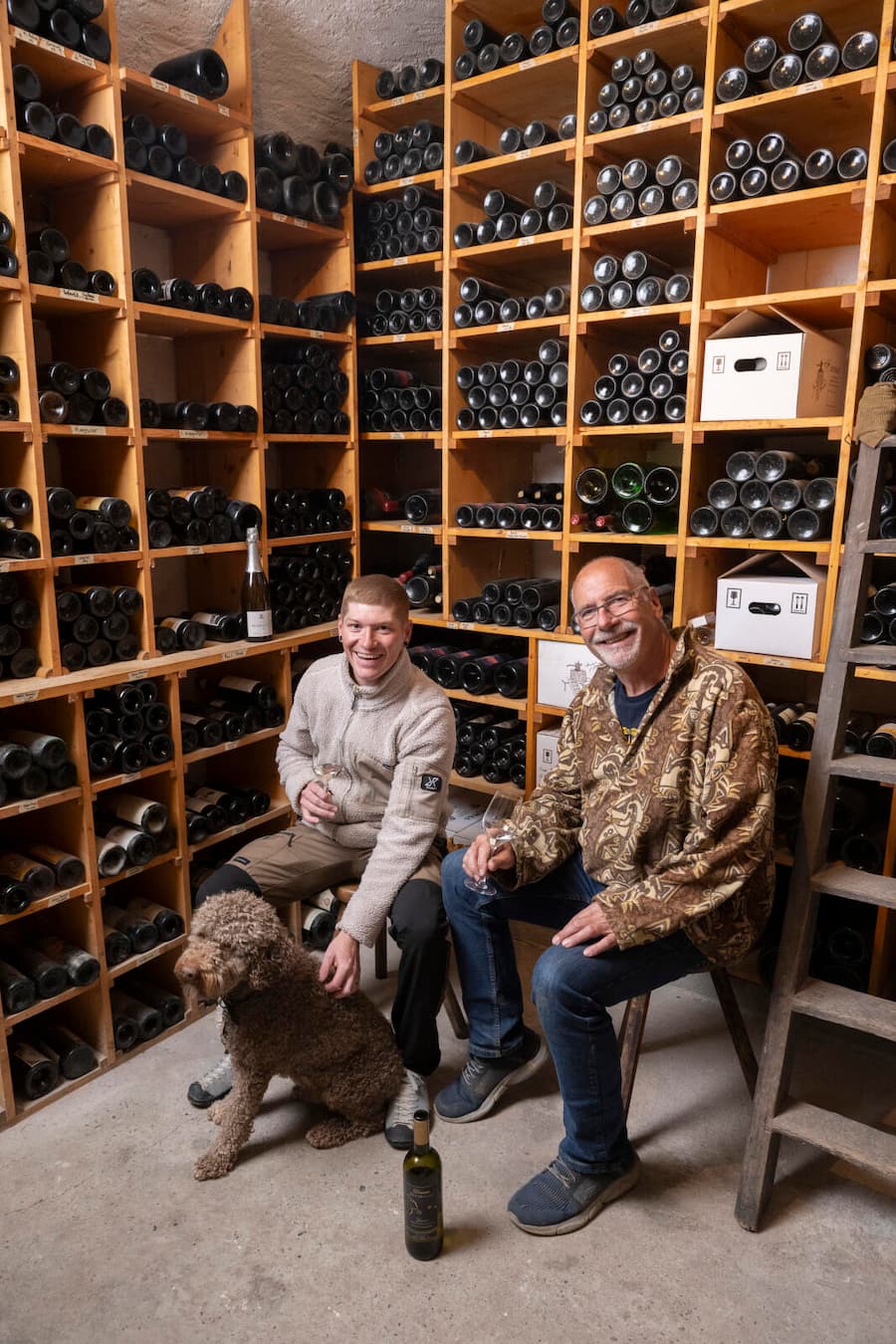 Domaine Vitis Musicalis, famille Chollet. Bourg-en-Lavaux.Stéphane et son beau père Alain Chollet