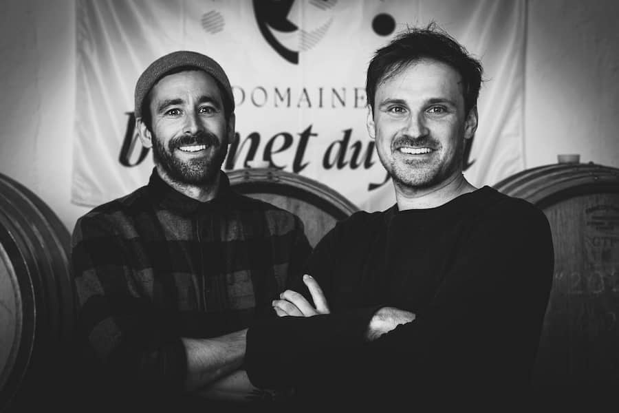 (v.l.n.r) Roman Thürig und Manuel Schneiter Domaine Bonnet du Fou, Twann, BE