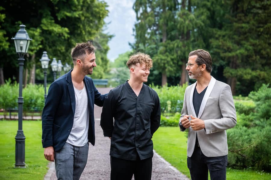 Joël Ellenberger kocht neu im Igniv 2022: Silvio Germann, Joel Ellenberger, Andreas Caminada