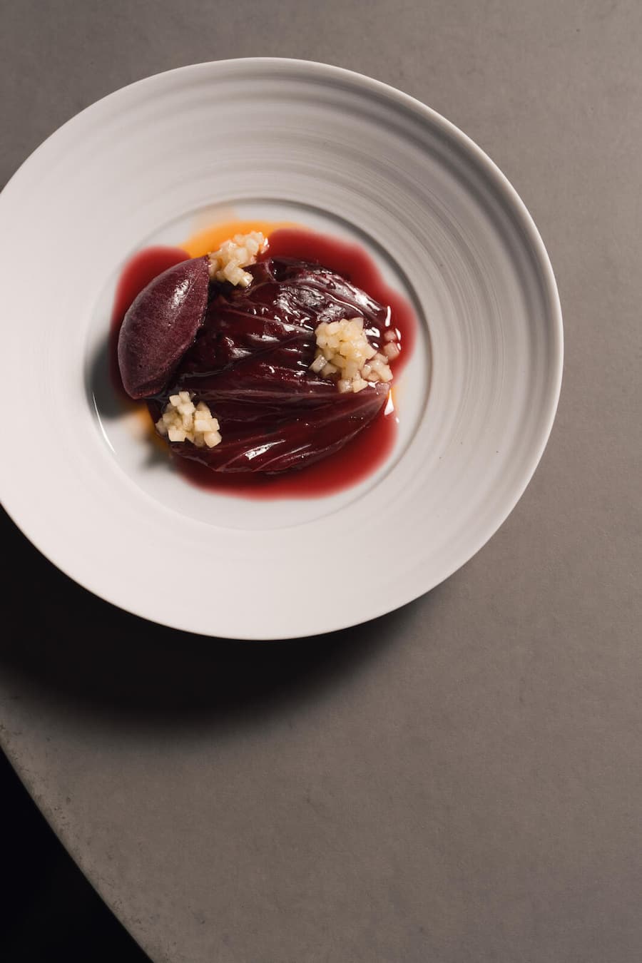 Marcel Skibba & Andreas Caminada: Chicorino Rosso - 20 Jahre Schauenstein, Fürstenau - Andreas Caminada, Marcel Skibba, Joan Roca, Jan Hartwig - Dezember 2023 - Copyright Olivia Pulver