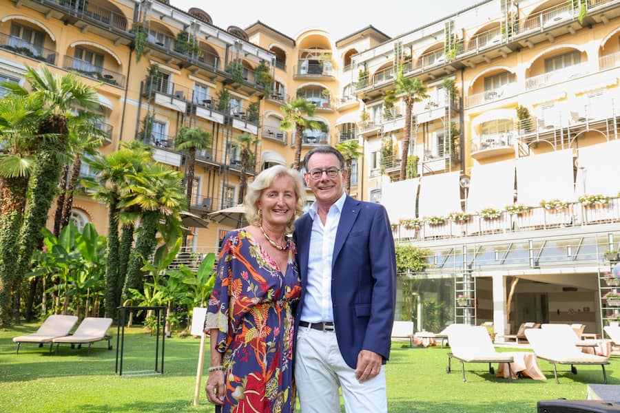 Sie kümmern sich liebevoll um die Villa: Besitzerin Claudia Ganzoni und ihr Ehemann, General Manager Ivan Zorloni.
