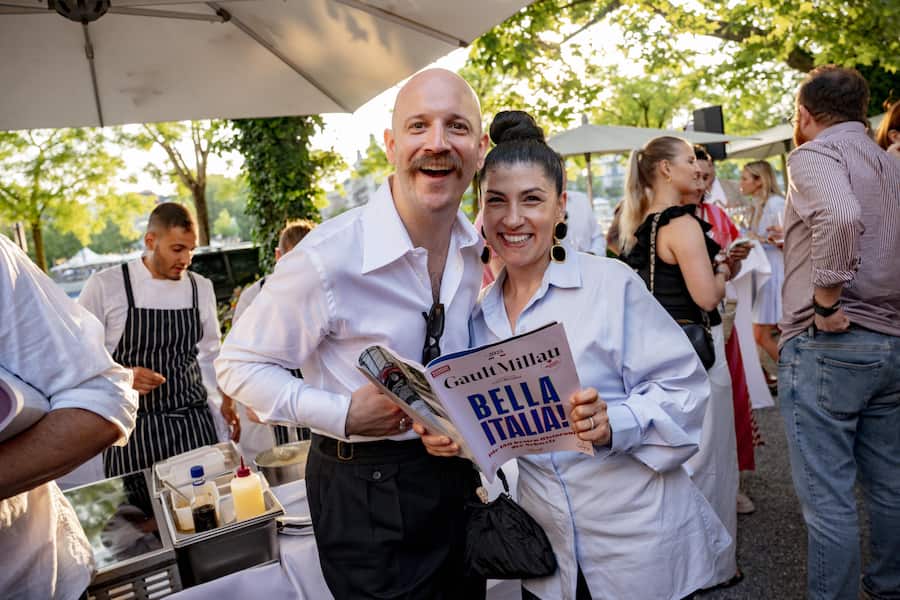 Markus Stöckle mit Elif Oskan - GMC - Bella Italia - Mag Launch - Terasse, Zürich Switzerland- Elif Oskan & Markus Stöckle