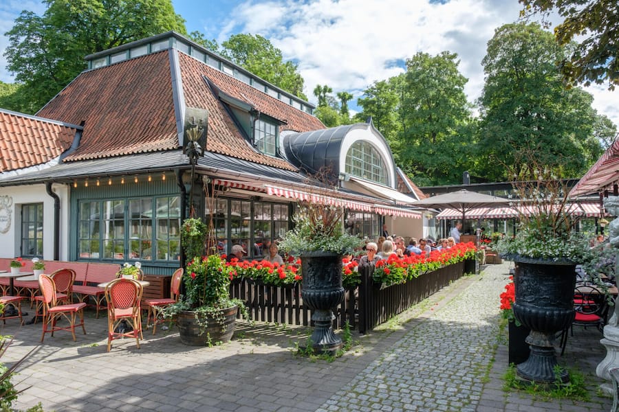 JY736Y Historic restaurant Ulla Winbladh at Djurgarden. Djurgarden is a recreational area in Stockholm, Sweden.